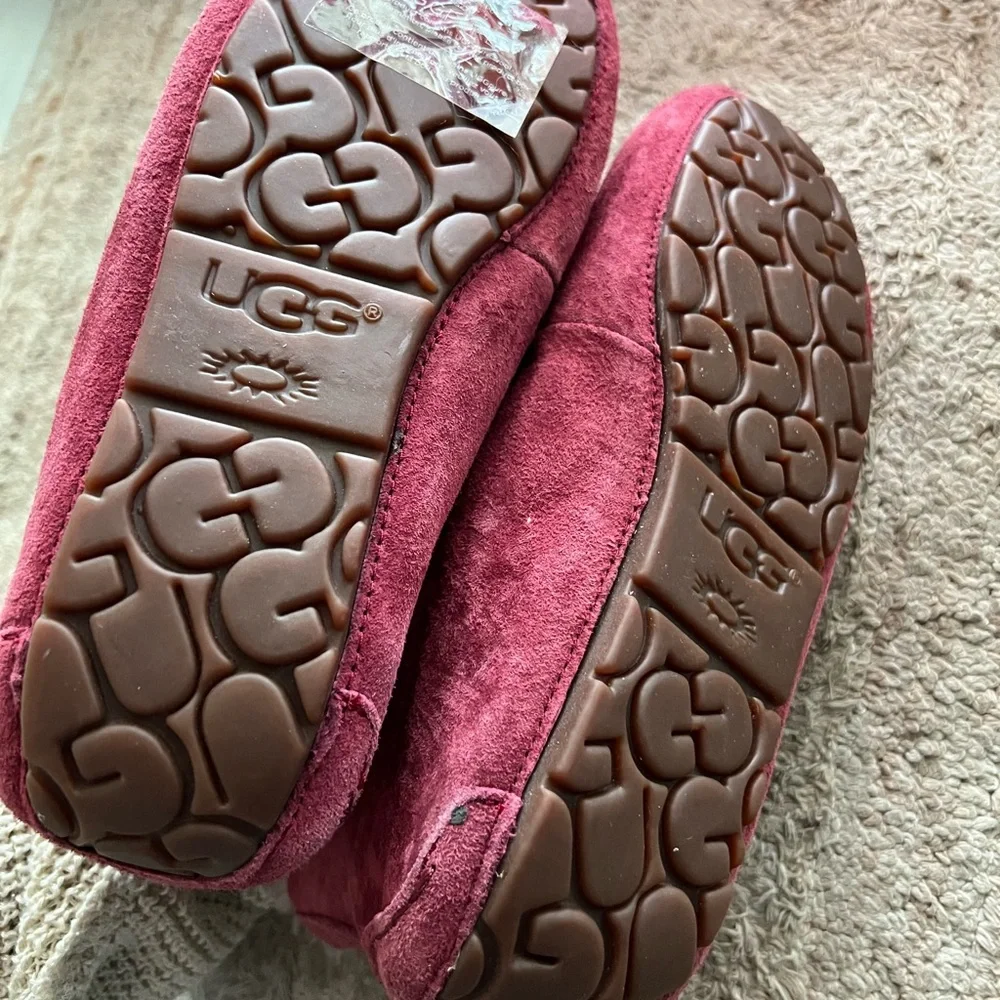 UGG Plush-Lined Women's Suede Moccasin Slippers - Rose Pink/red - Picture 4 of 5